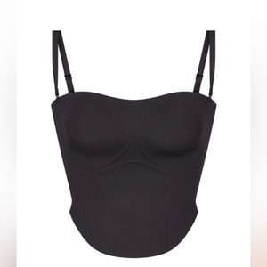 Skims bonded corset crop black  medium NWT